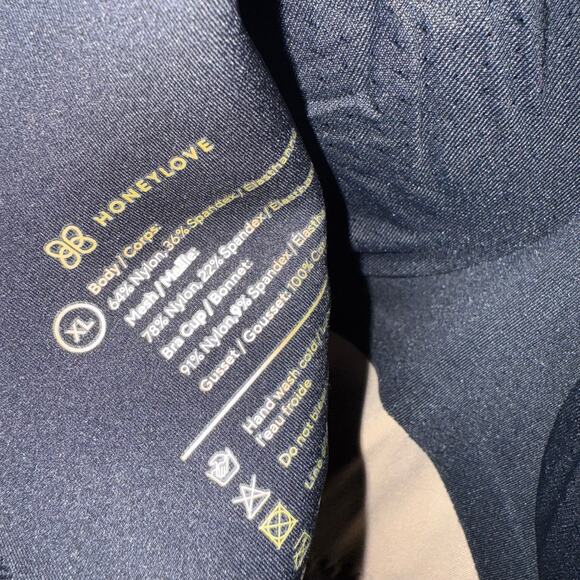 HoneyLove Black Low Back Mid Thigh Shapewear Slimming Compression Bodysuit XL - Picture 9 of 9